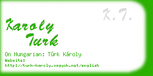 karoly turk business card